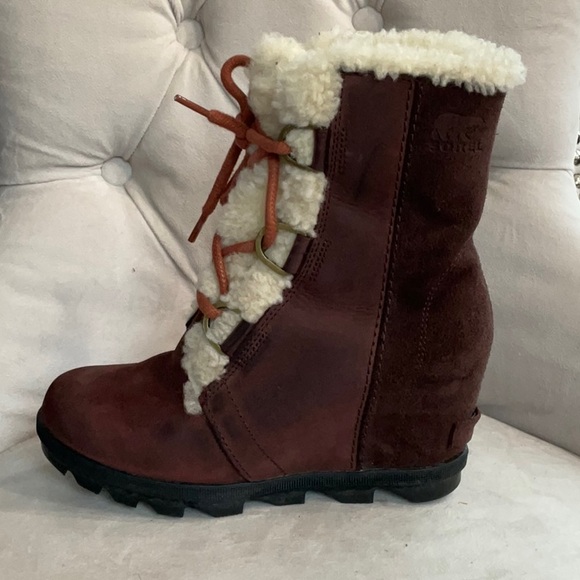Sorel Brown Wedge Winter Boots Size 6.5 - Picture 4 of 8